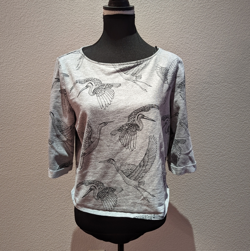 H&M Wide Neck Crane Sweatshirt Small